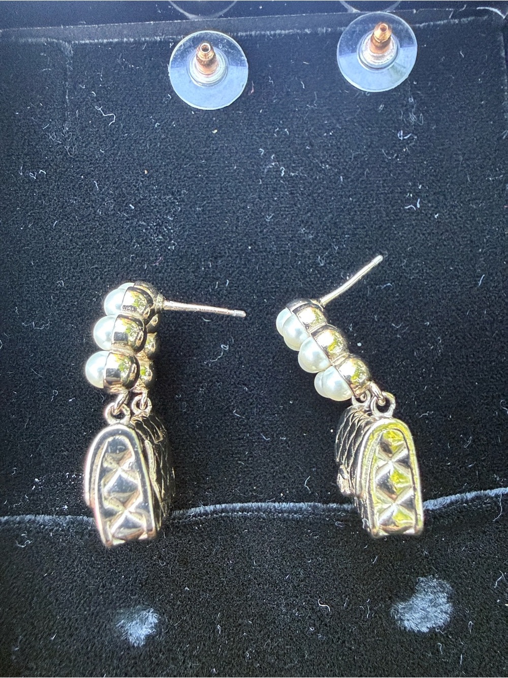 CHANEL Gold Pearl-Handle Bag Charm Earrings - Picture 10 of 12
